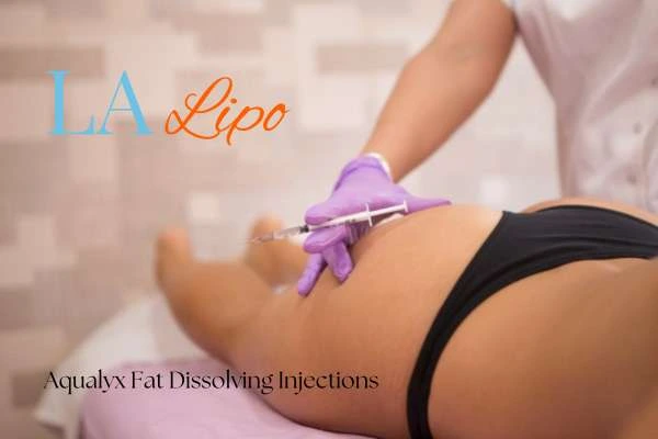 Woman having fat dissolving injections Hampton Wick on thighs