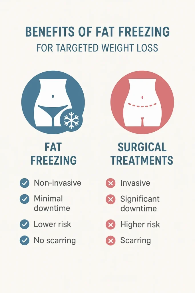 graphic showing the benefits of fat freezing Hampton Wick