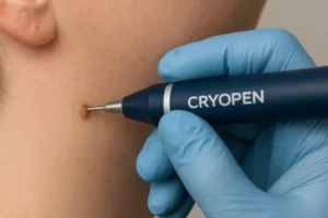Person receiving skin tag removal Hampton Wick
