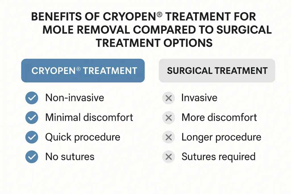 Benefits of facial mole removal Hampton Wick - call our team today to book a consultation
